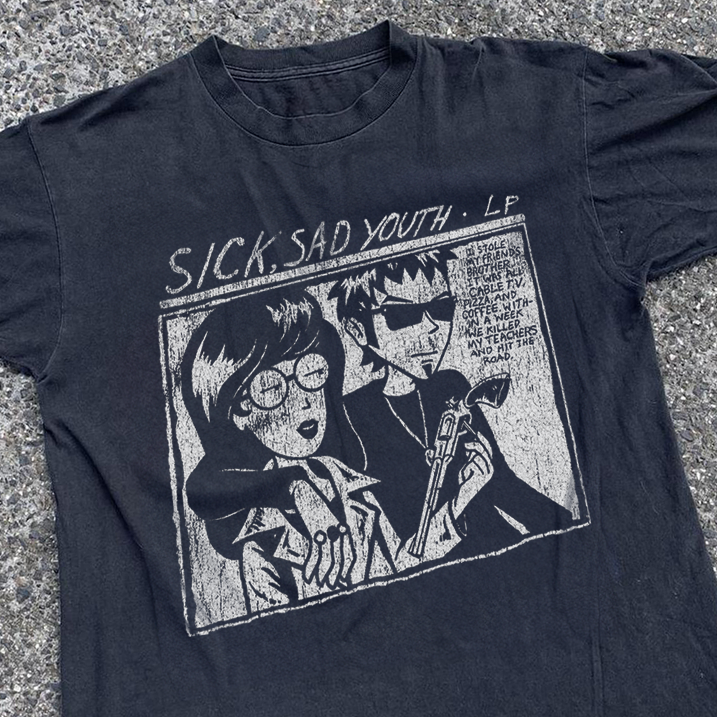 Sick Sad Youth Washed Black T-Shirt product image 2