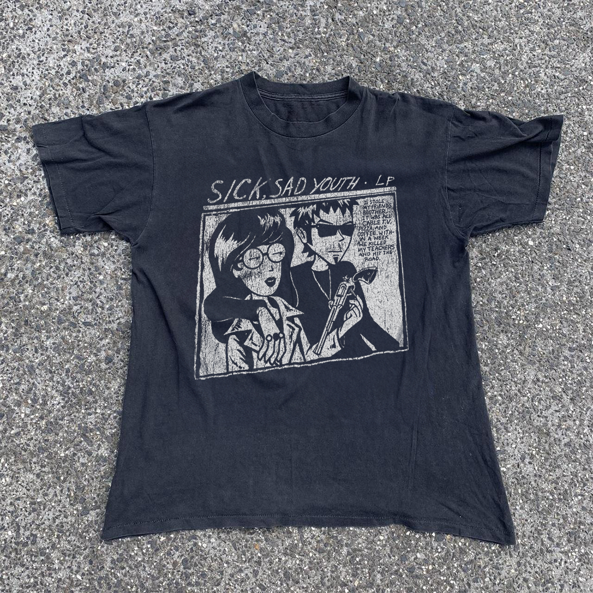 Sick Sad Youth Washed Black T-Shirt product image 1