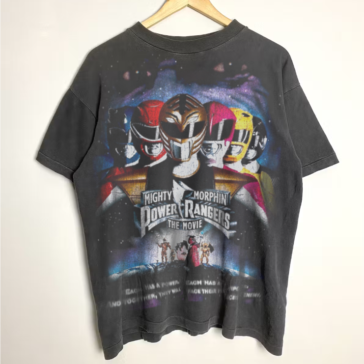 Power Rangers -Mmpr93' Movie Promo Washed Black T-Shirt product image 2