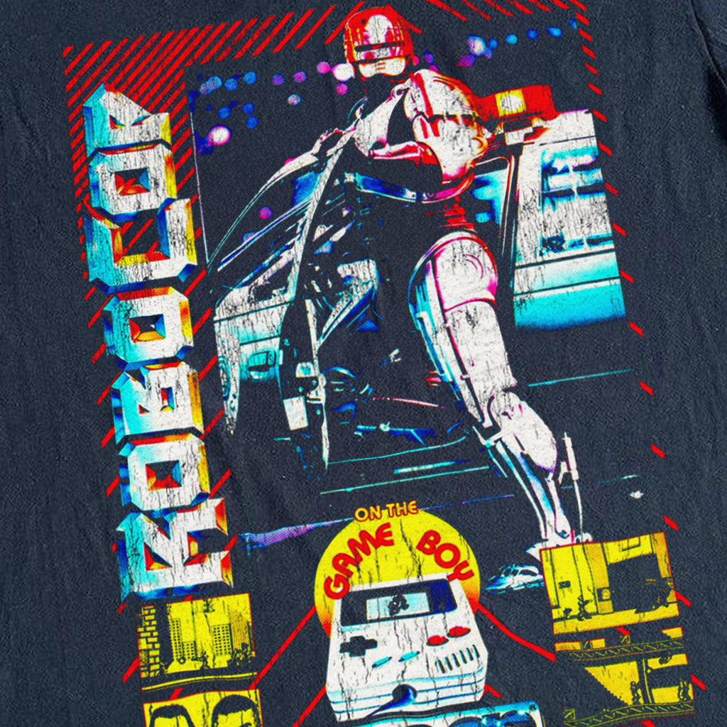 Vintage 1988 Robocop Gameboy Promo Black T-Shirt product image 2