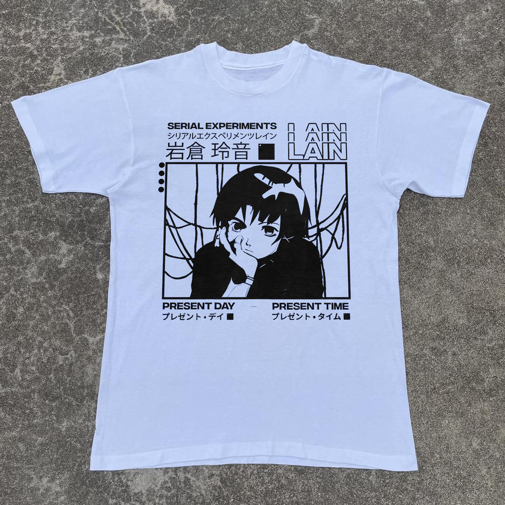 Serial Experiments Lain' Ser. Number White T-Shirt product image 1