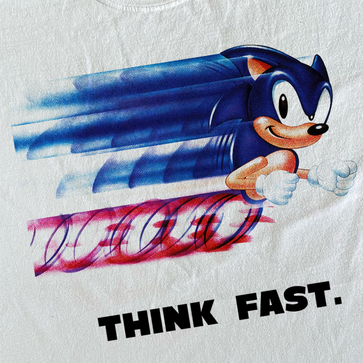 Retro Sonic 'Think Fast' White T-Shirt product image 2