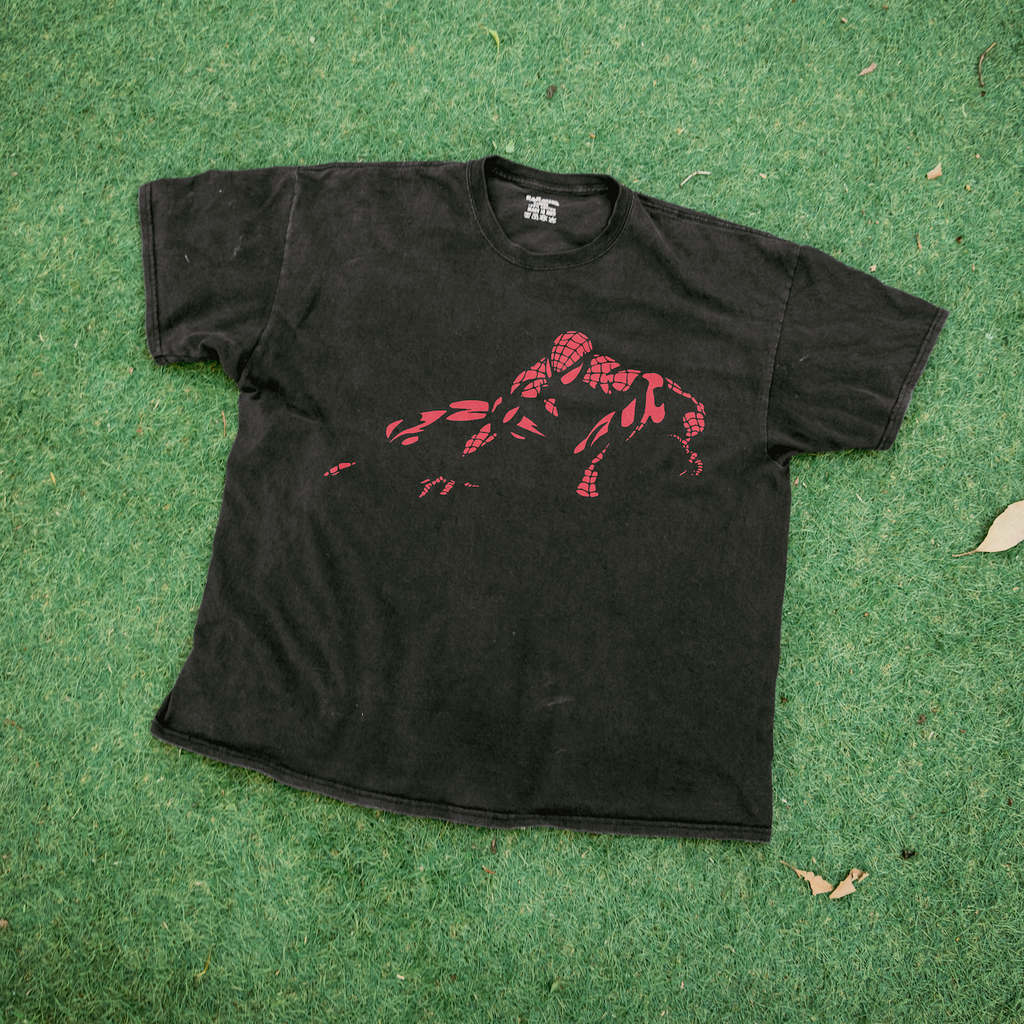 Spider 'Crouch' Man Vintage Washed Black Tee product image 1