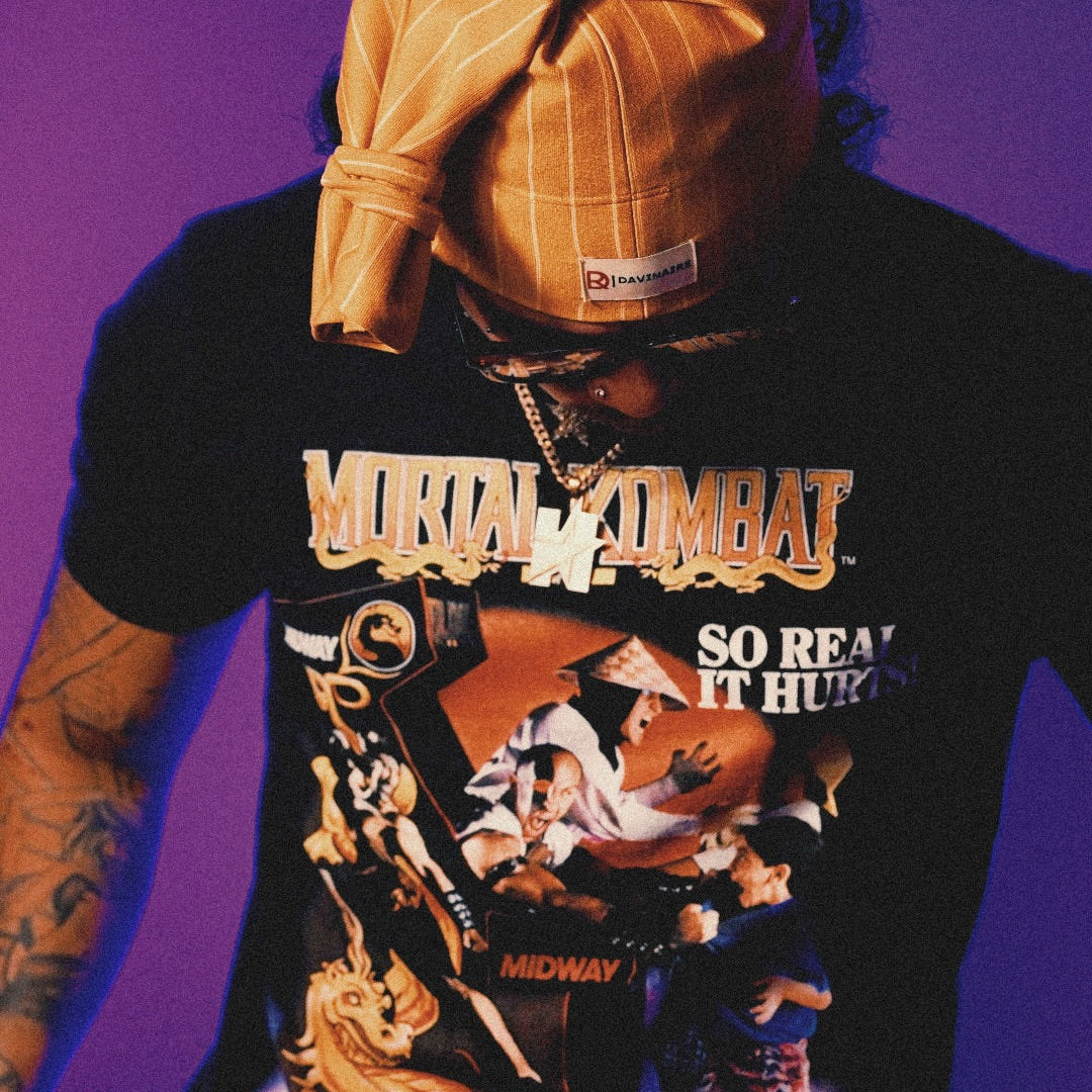 90S Mortal Kombat 'So Real It Hurts' Promo Black T-Shirt product image 3