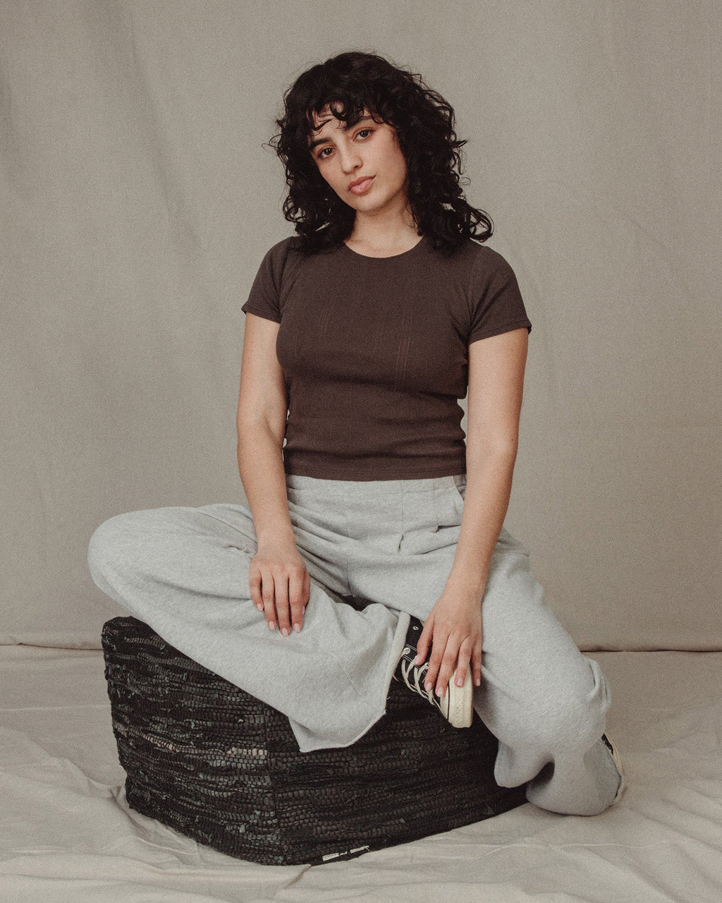 Womens Pointelle Short Sleeve Tee product image 2