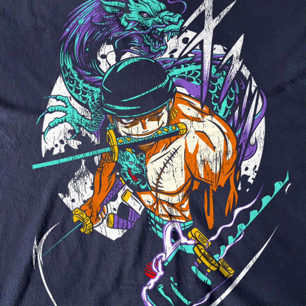 Roronoa Zoro 'Dragon Damnation' Black Anime T-Shirt product image 2