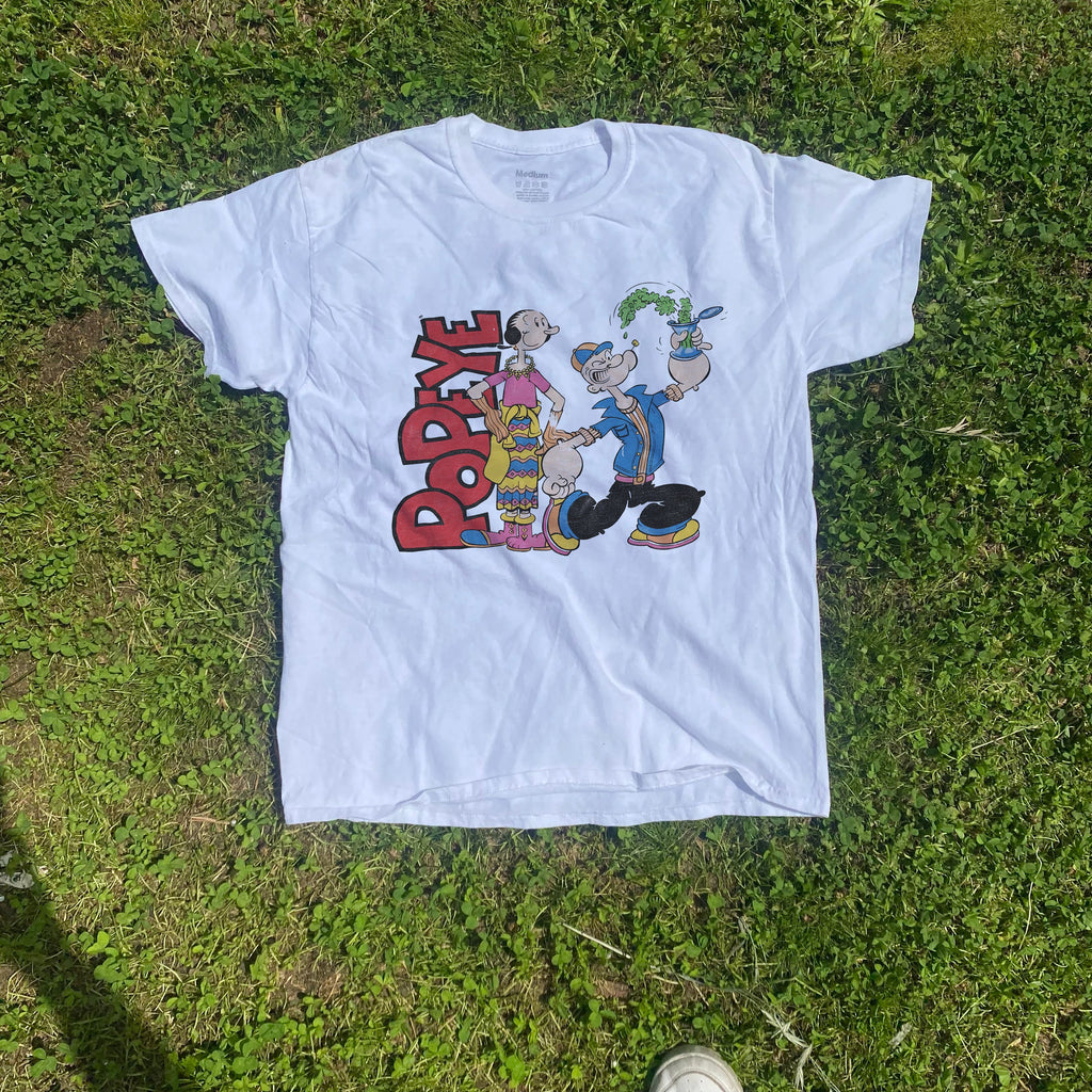 Popeye The Sailor Man 90s Washed White T-shirt product image 1