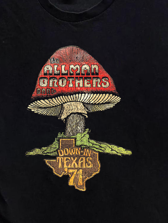 Allman Brothers Down In Texas '71 Vintage Black T-Shirt product image 2