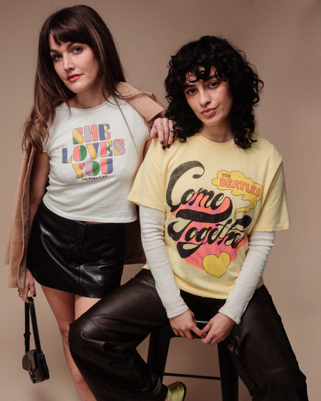 Women's The Beatles She Loves You Vintage Baby Tee product image 3