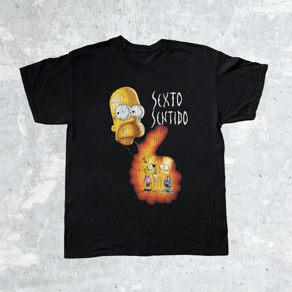 Sexto Sentido Simpsons Six Sense Parody Black Tee product image 1