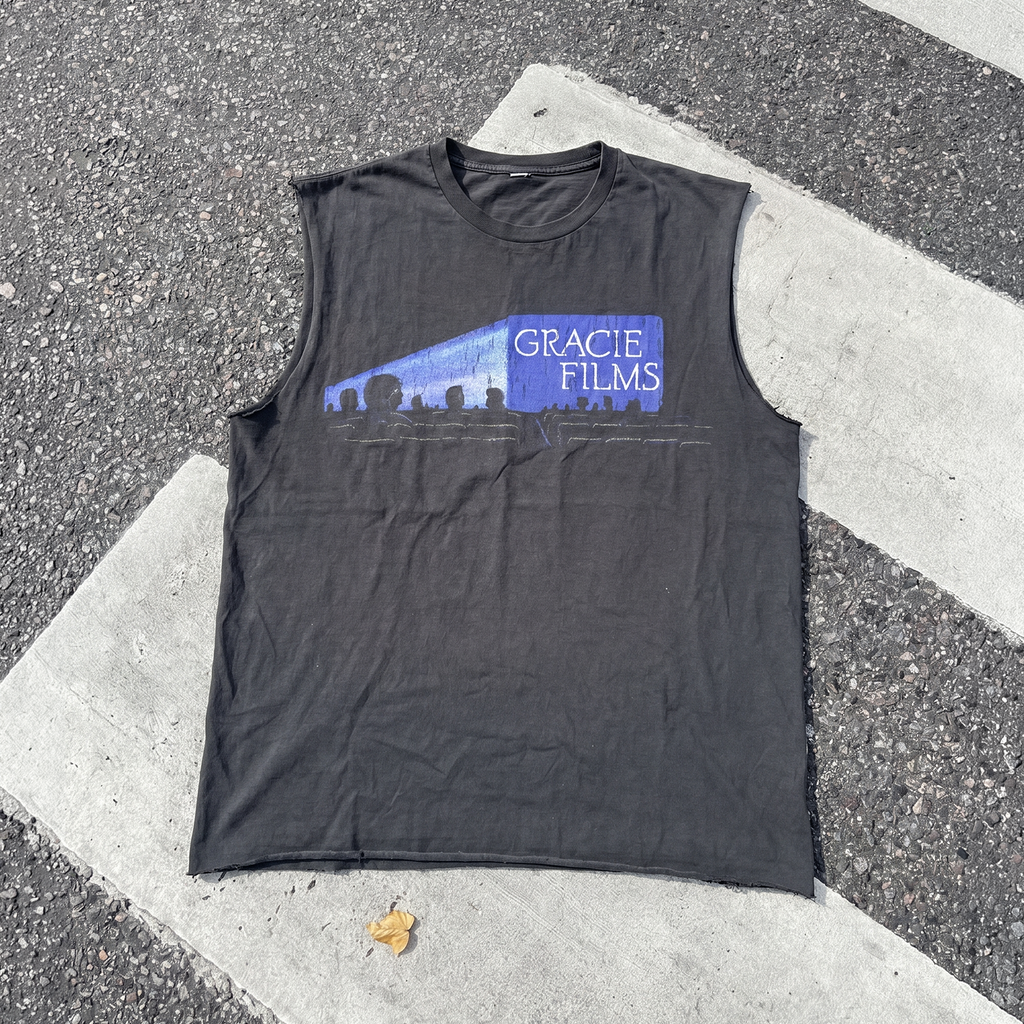 Gracie Films Promo Washed Black Cut-Off T-Shirt product image 1