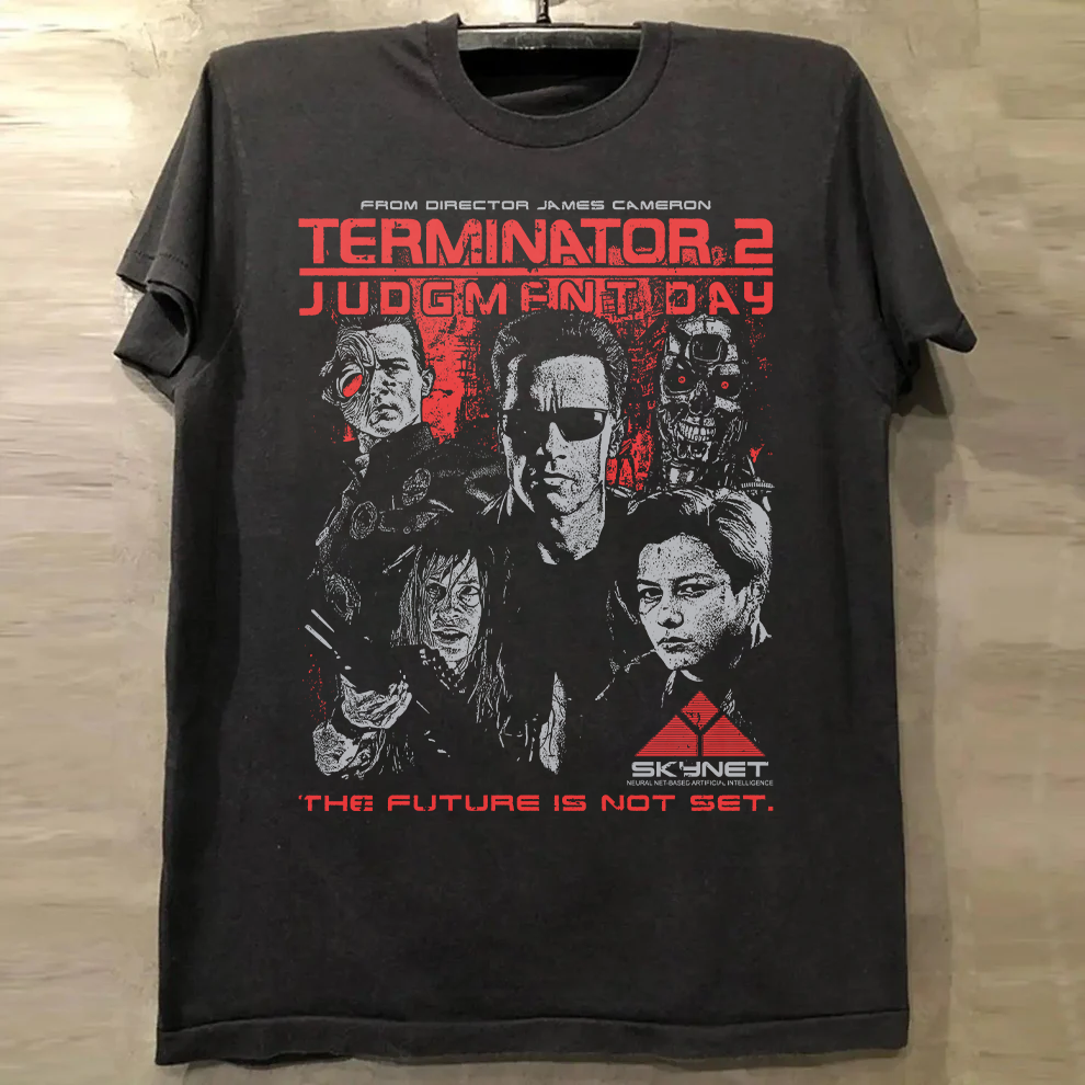 Terminator 2 Judgement Day Vintage Black T-Shirt product image 1