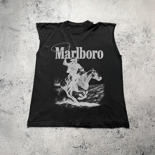 'Rugged' Man Vintage Black Cut Off Tee product image 1