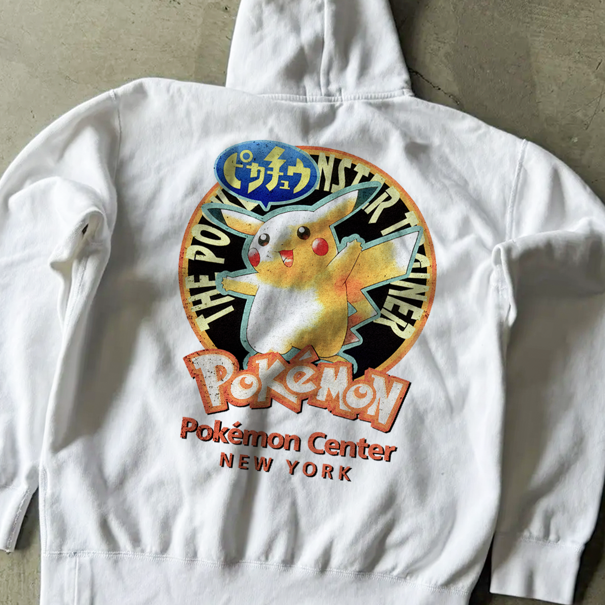 90S 'Pokemon Centre Nyc' White Hoodie product image 2