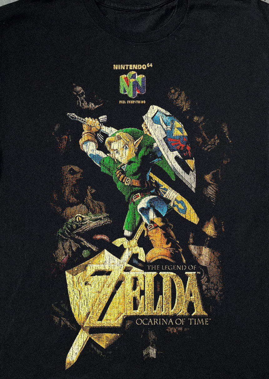 98 The Legend Of Zelda Ocarina Of Time Promo Black T-Shirt product image 2