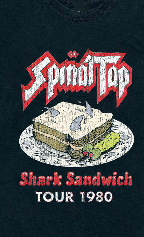 Spinal Tap Shark Sandwich Vintage Black T-Shirt product image 2