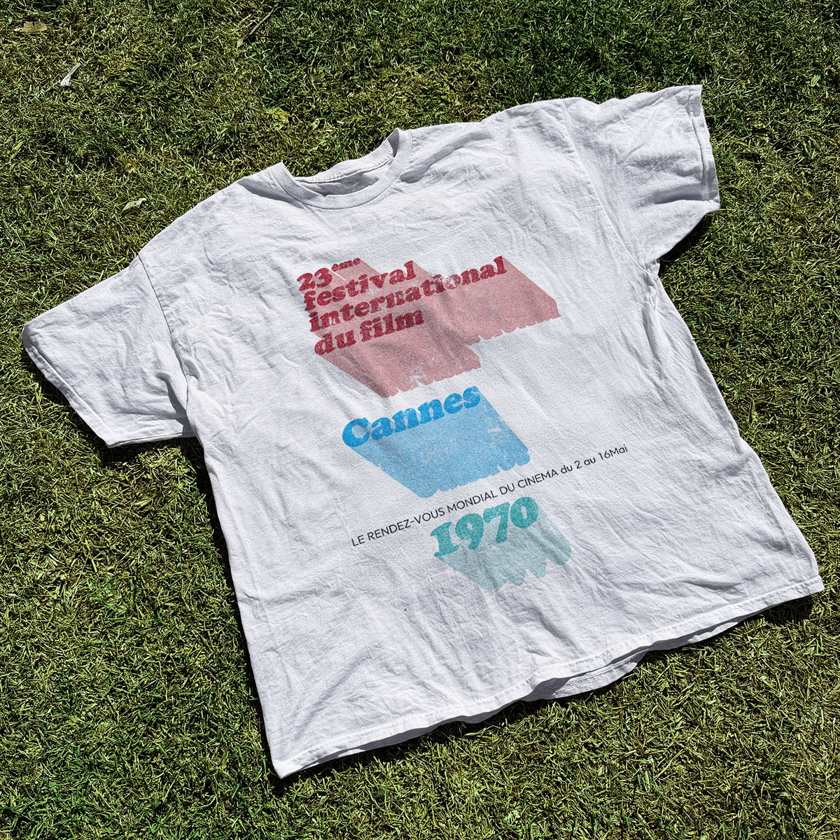 1970 'Cannes Film Festival' Vintage Washed White Tee product image 2