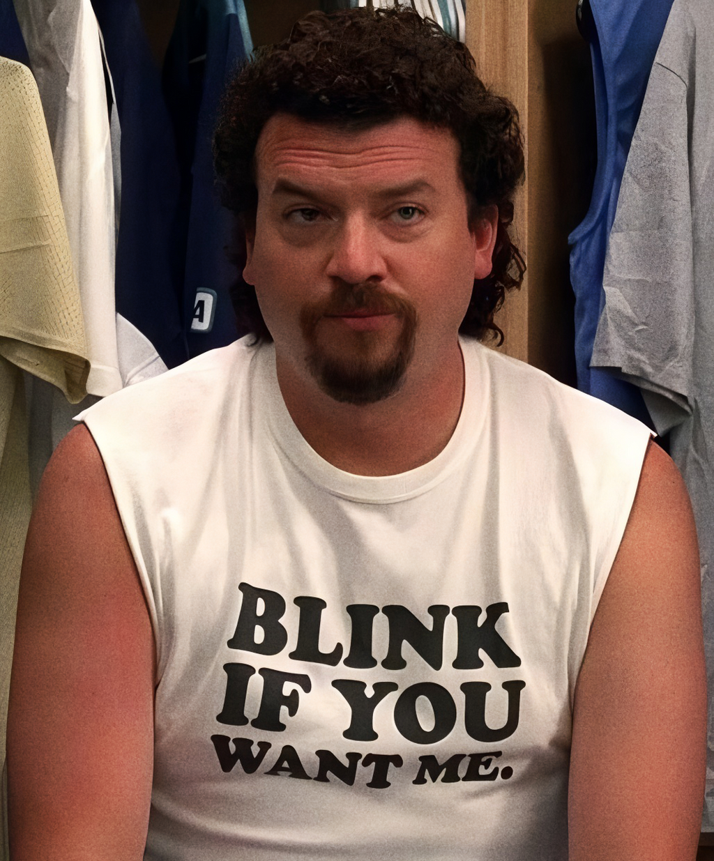Blink If You Want Me Kenny Powers White Cut-Off Tee product image 1