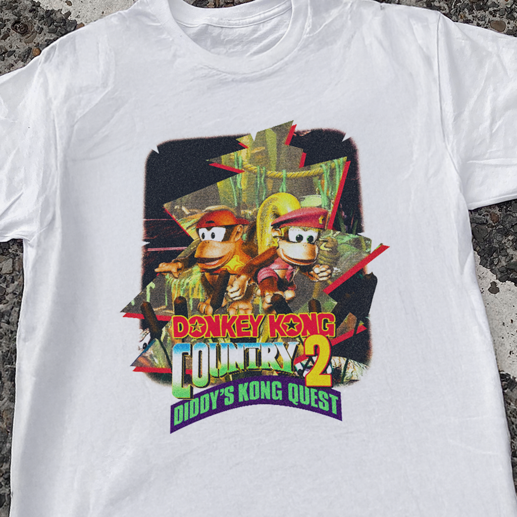95 'Diddys Kong Quest' Crocodile Vintage Washed White Tee product image 2
