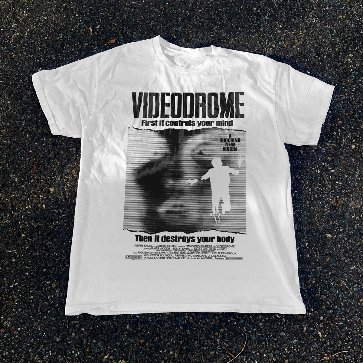 1983 'Videodrome' Vintage Washed White Tee product image 1