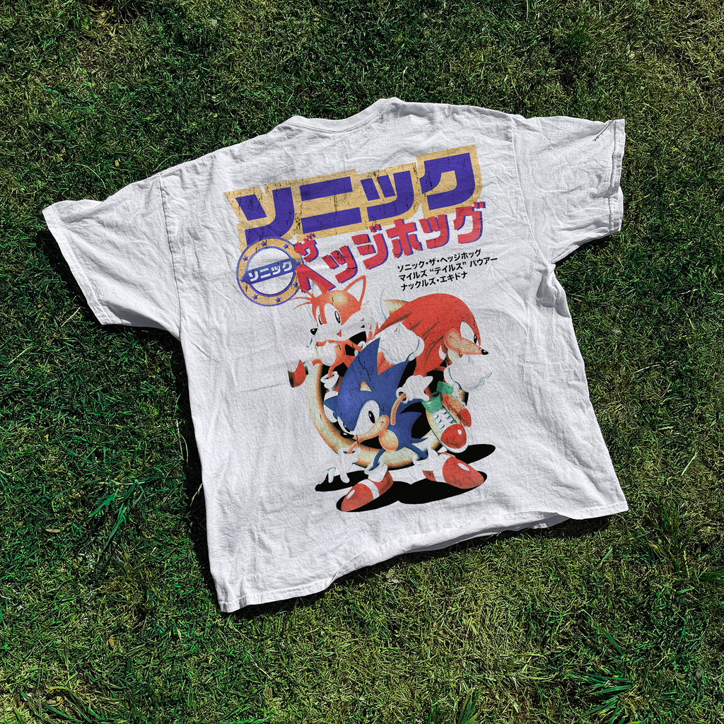 Faded Japanese 'Team Sonic' Promo Washed White Tee product image 1