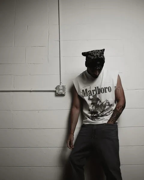 'Rugged' Man Vintage White Cut Off Tee product image 5