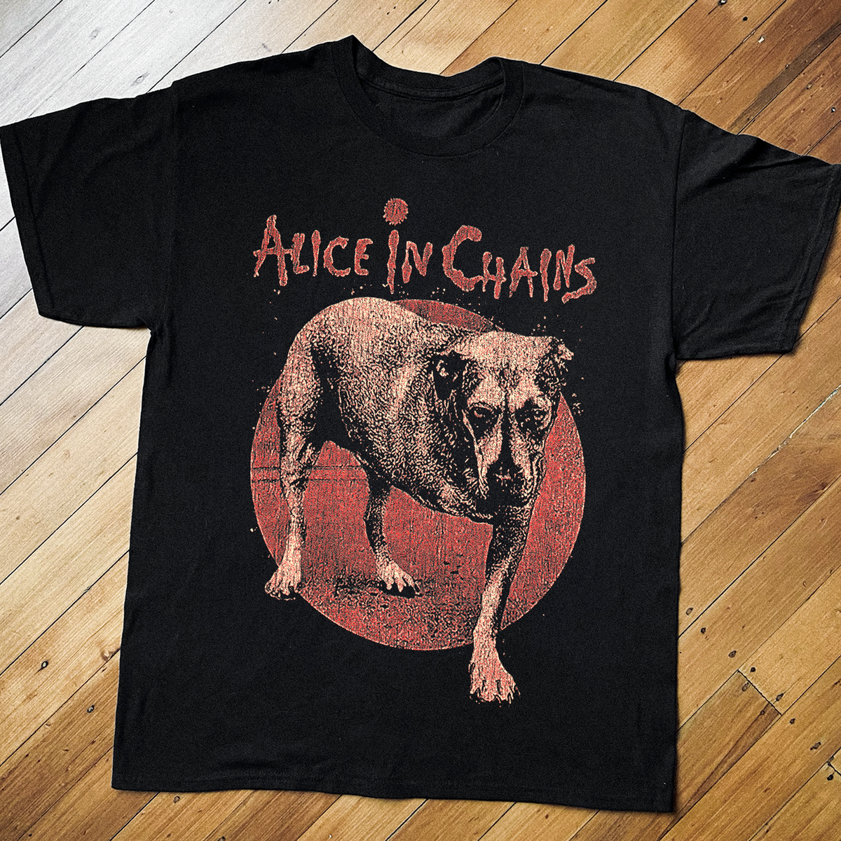 95 Alice In Chains Three Legged Dog Black T-Shirt product image 1