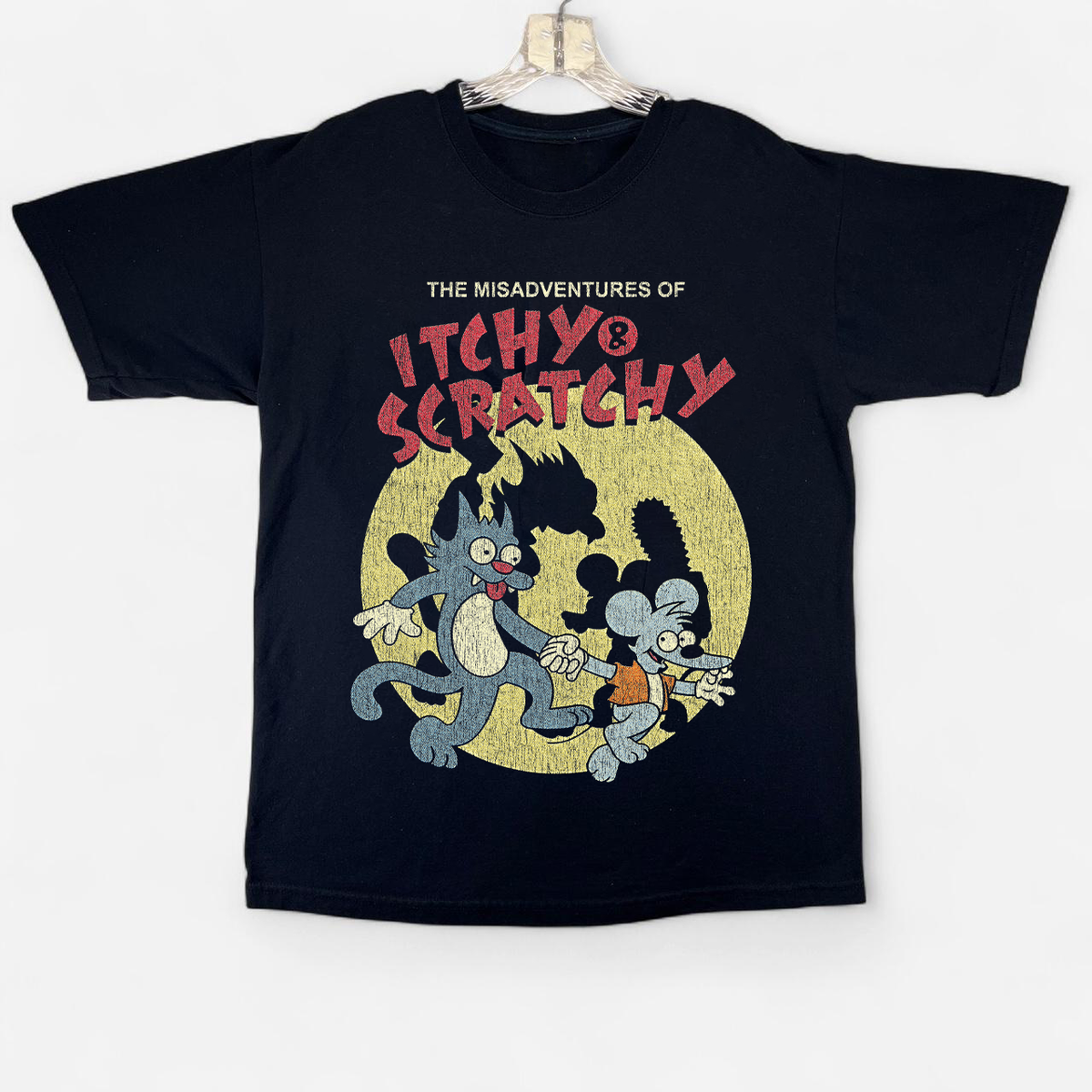 Itchy And Scratchy Vintage Black T-Shirt product image 1