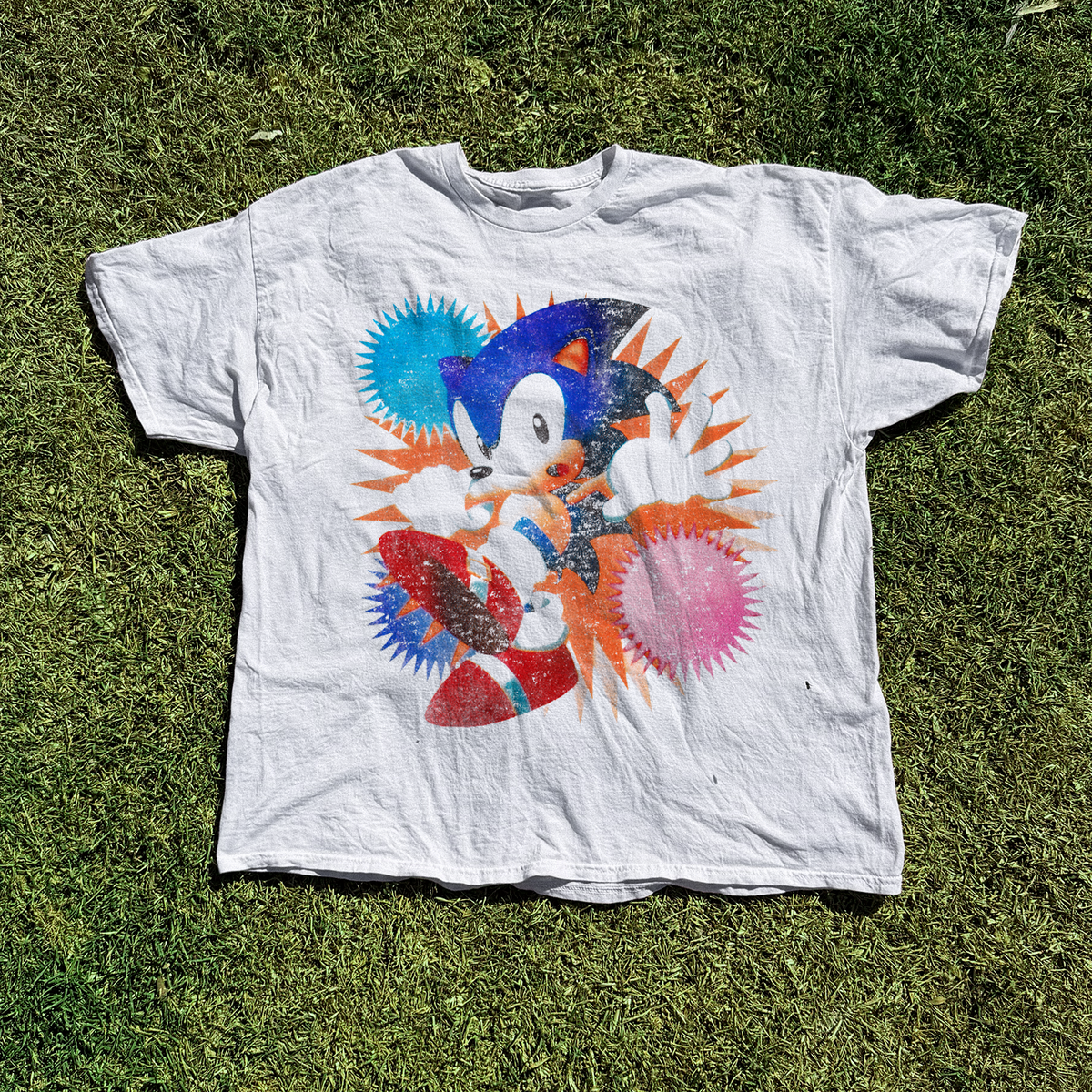 Early 90s Vintage Sonic Washed White Tee product image 1