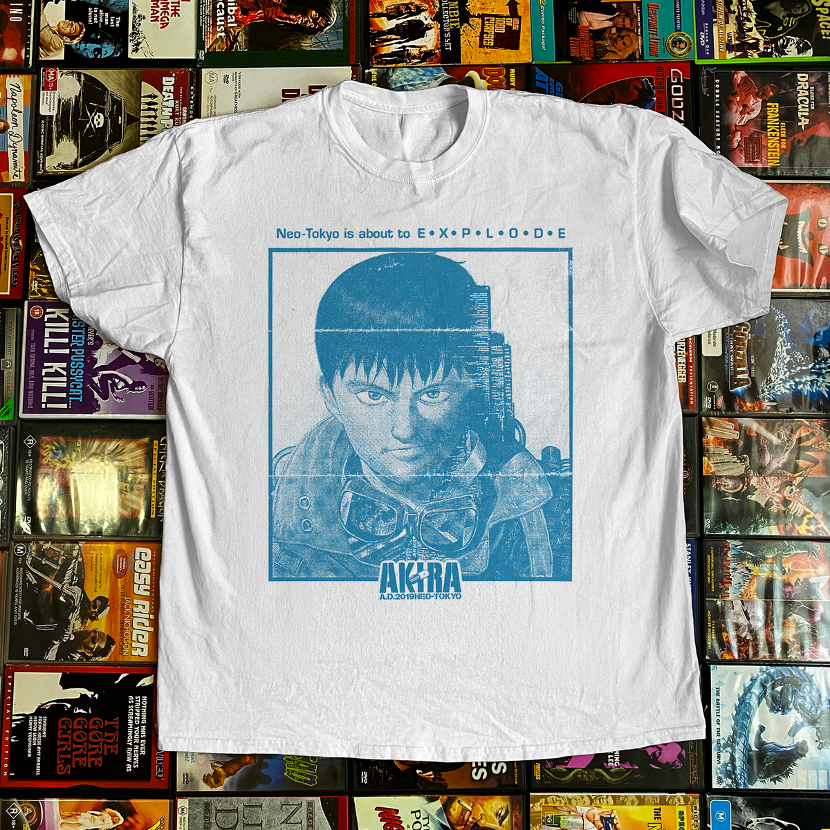 Akira Blue 'Neo Tokyo' White Vintage Washed Tee product image 1