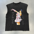 Macross 'Lynn Idol' Cut-Off Vintage Black Tee product image 1