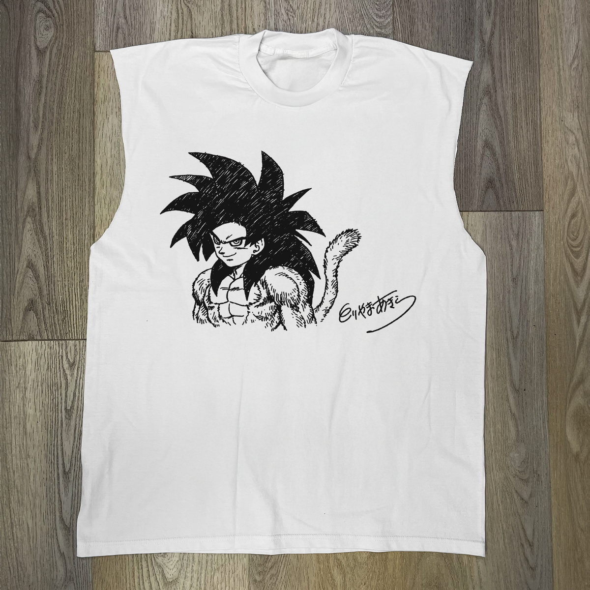 Toriyama 'Ssj 4 Goku' Vintage White Cut-Off Tee product image 1