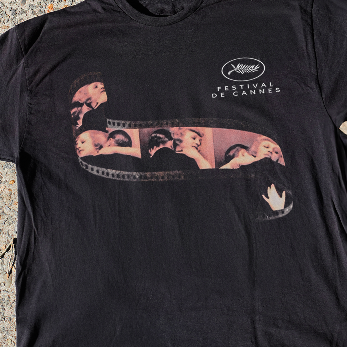 Cannes Film Fest Strip' Vintage Washed Black Tee product image 1