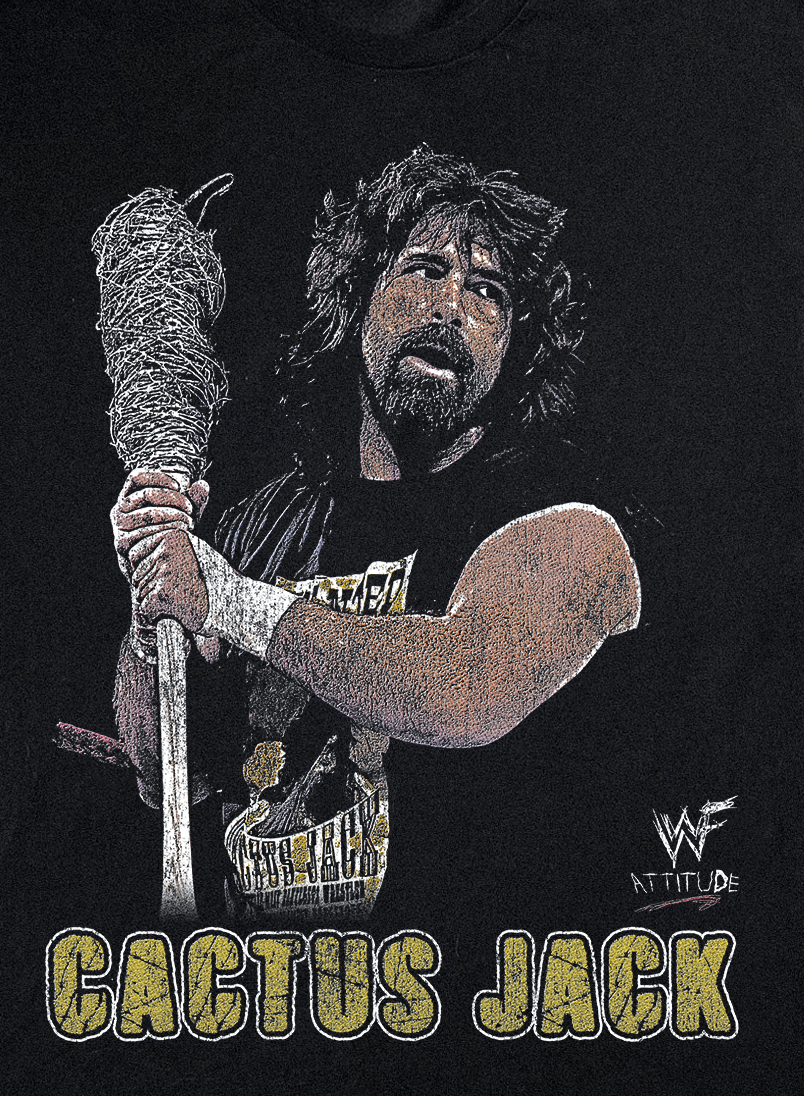 Vintage Cactus Jack Wwf Black T-Shirt product image 2