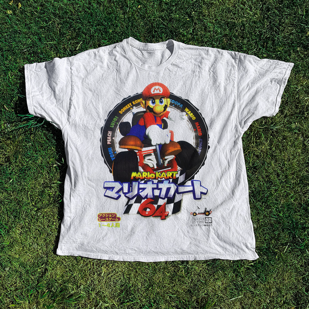 Japanese 90s 'MarioKart 64' Vintage Washed White Tee product image 1