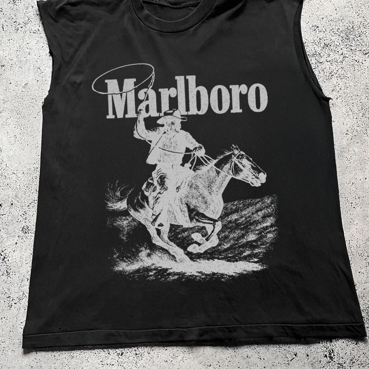 'Rugged' Man Vintage Black Cut Off Tee product image 2