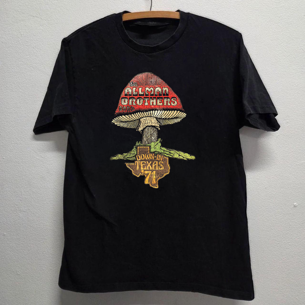 Allman Brothers Down In Texas '71 Vintage Black T-Shirt product image 1