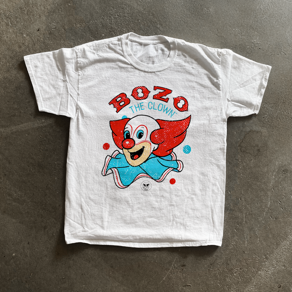 Retro 'Bozo The Clown' Washed White T-Shirt product image 1
