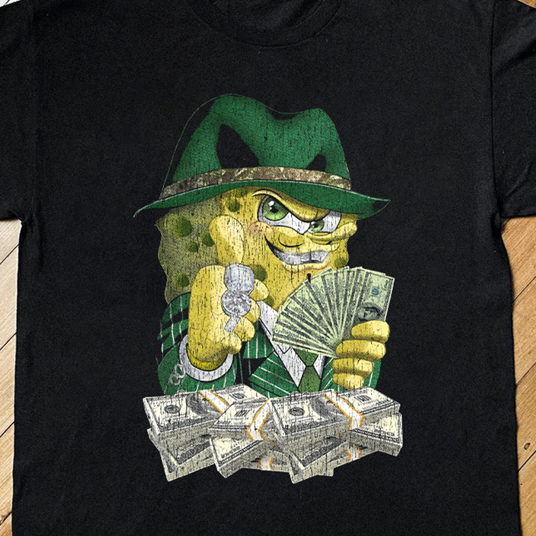 Spongebob Gettin' Money Black Tee product image 2