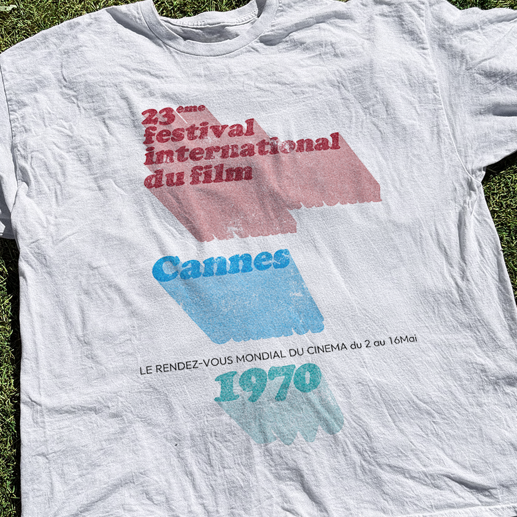 1970 'Cannes Film Festival' Vintage Washed White Tee product image 3
