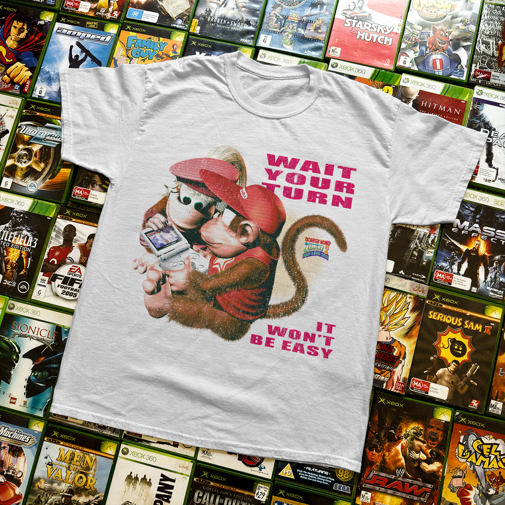 Diddy Kong's Quest 'Wait Your Turn' Vintage Washed White Tee product image 1