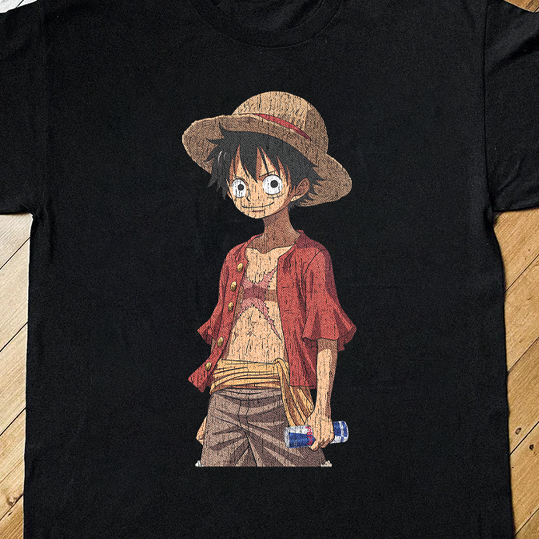 Luffy X Redbull Parody Black Tee product image 2