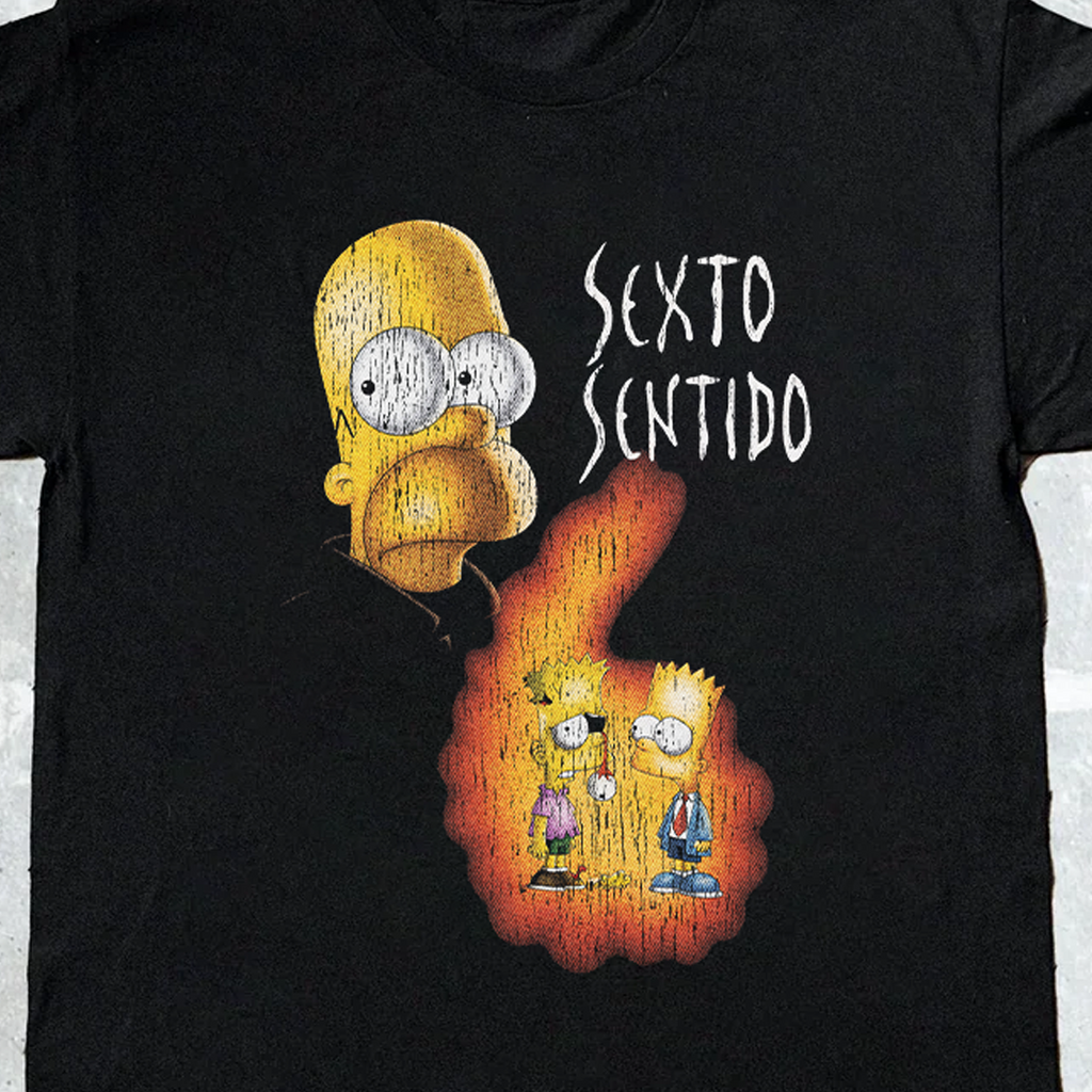 Sexto Sentido Simpsons Six Sense Parody Black Tee product image 2