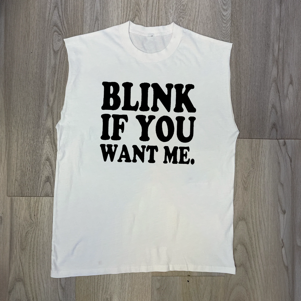 Blink If You Want Me Kenny Powers White Cut-Off Tee product image 2
