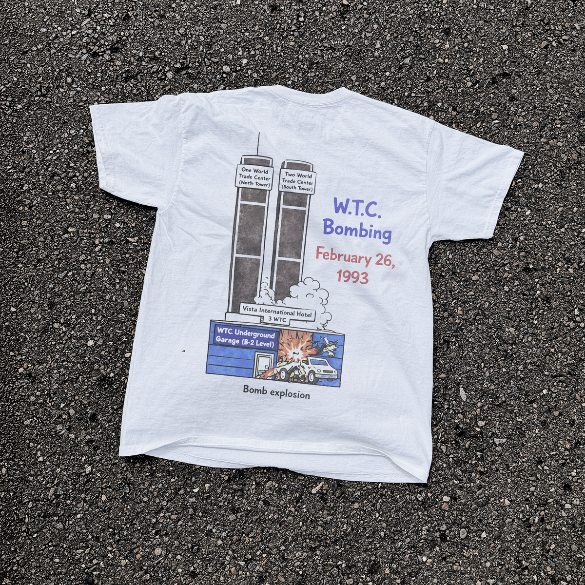 1993 'World Trade Centre' Carpark Bomb Vintage Washed White product image 3
