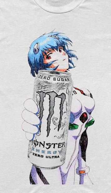 Evangelion Rei Ayanami Monster Parody Washed White Tee product image 2