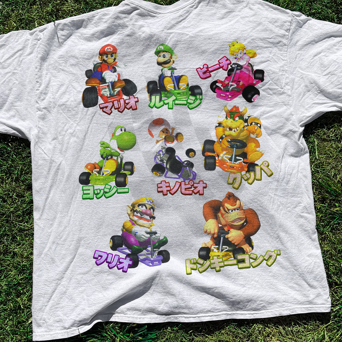 Japanese 90s 'MarioKart 64' Vintage Washed White Tee product image 4
