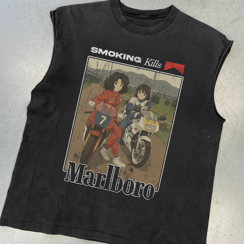 Smokingkills Vintage Black Cut- Off T-Shirt product image 2