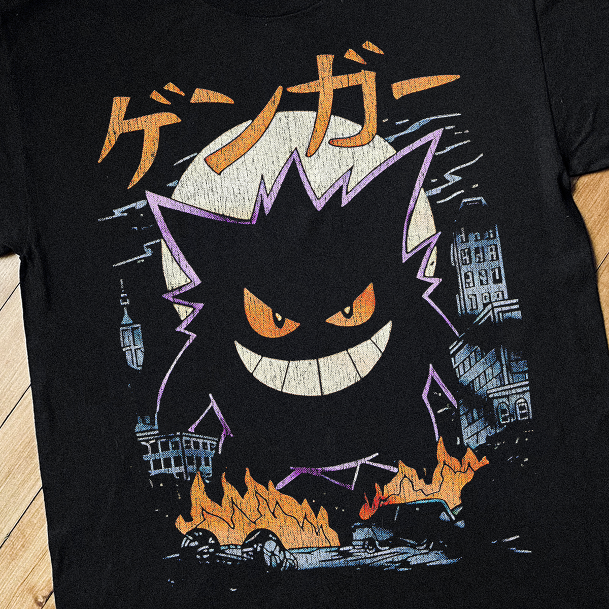 90'S Gengar Black T-Shirt product image 2