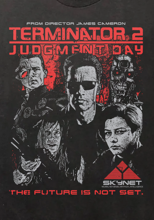 Terminator 2 Judgement Day Vintage Black T-Shirt product image 2